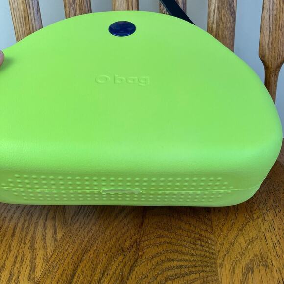 OBag Moon Bag Avocado Green Blue Floral Removable Insert Black Crossbody Strap - Picture 9 of 16